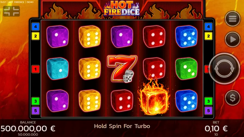 Hot Fire Dice игровой экран